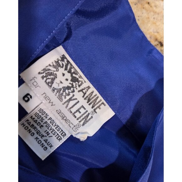 Vintage Anne Klein New Aspects Suze 6  Purple Silky Secretary Blouse High Neck - Picture 11 of 16